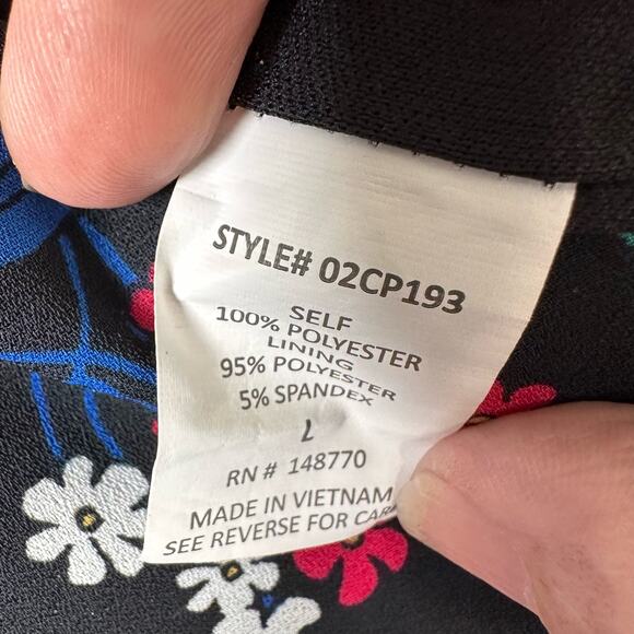 Sienna Sky Womens Size Large Black Floral Short Sleeves Lined Romper/Jumpsuit - Picture 10 of 11